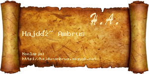 Hajdú Ambrus névjegykártya