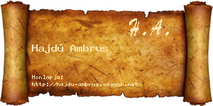 Hajdú Ambrus névjegykártya